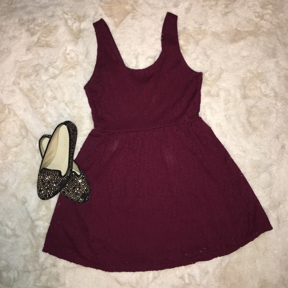 Ambiance Dresses & Skirts - Maroon mini lace dress